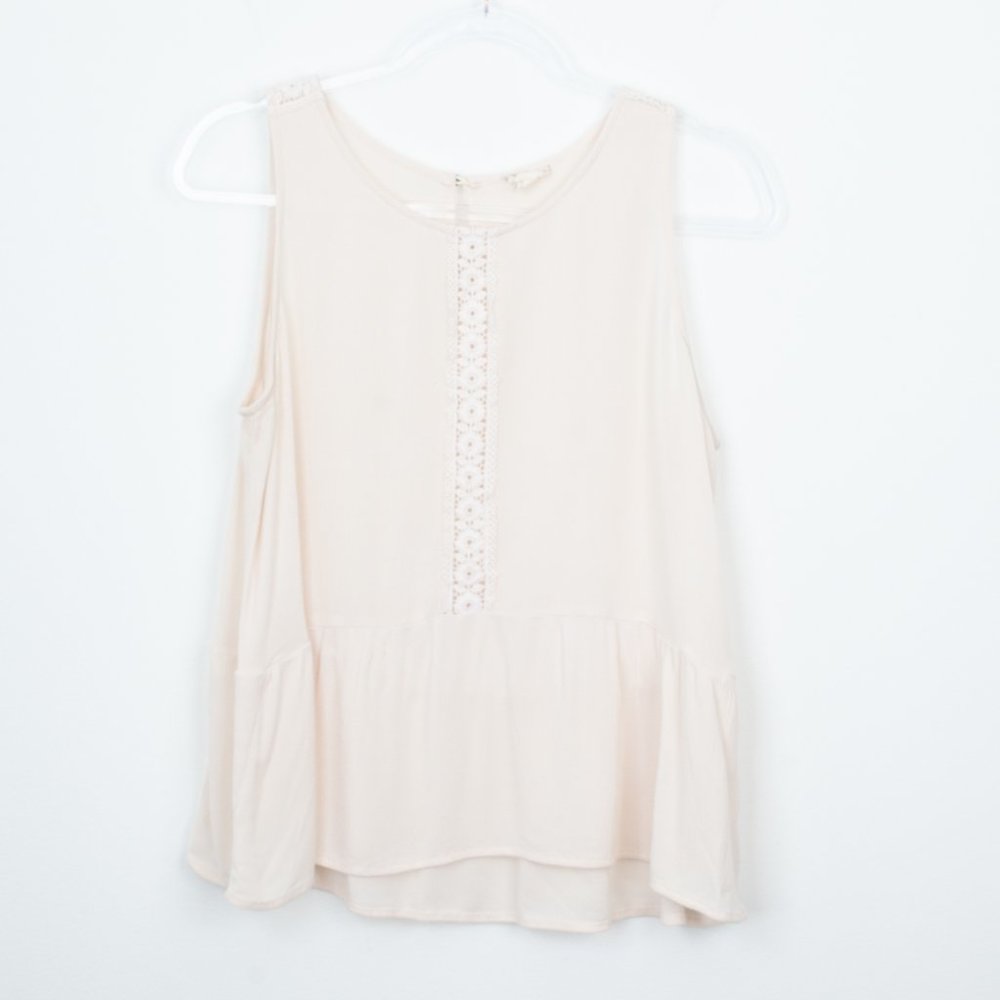 Hem & Thread Peplum Sleeveless Tank Top Size L